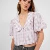 French Connection Yaki Organic Check Blouse Shop Sustainable