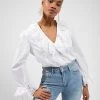 French Connection Ena Organic Rhodes Ruffle Blouse