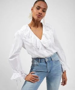 French Connection Ena Organic Rhodes Ruffle Blouse
