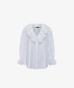 French Connection Ena Organic Rhodes Ruffle Blouse