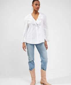 French Connection Ena Organic Rhodes Ruffle Blouse