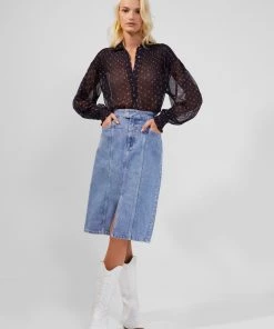 French Connection Augustine Recycled Crinkle Smock Top