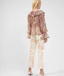 French Connection Demetra Gathered V-Neck Blouse