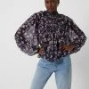 French Connection Diana Recycled Crinkle Long-Sleeved Blouse Sale