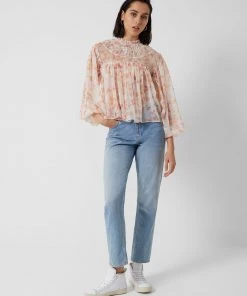 French Connection Diana Recycled Crinkle Long Sleeve Blouse