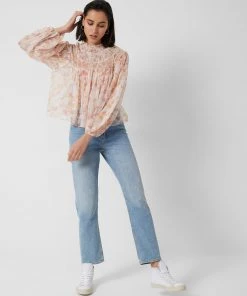 French Connection Diana Recycled Crinkle Long Sleeve Blouse