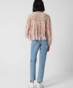 French Connection Diana Recycled Crinkle Long Sleeve Blouse