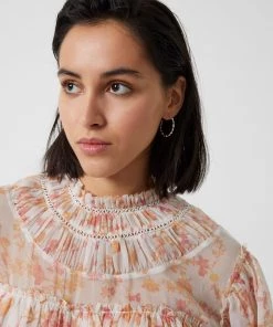 French Connection Diana Recycled Crinkle Long Sleeve Blouse