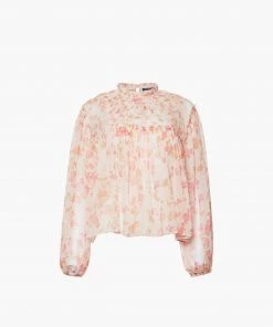 French Connection Diana Recycled Crinkle Long Sleeve Blouse