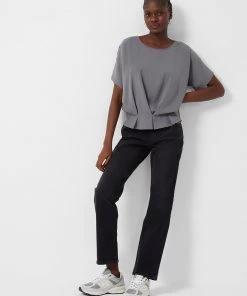 French Connection Augusta Pleat Peplum-Hem Top