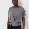 French Connection Augusta Pleat Peplum-Hem Top
