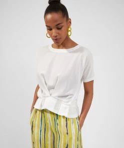 French Connection Tops Augusta Pleat Peplum-Hem Top