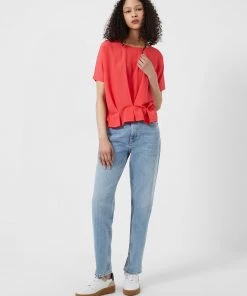 French Connection Tops Augusta Pleat Peplum-Hem Top