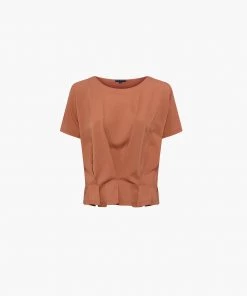 French Connection Augusta Pleat Peplum-Hem Top Tops