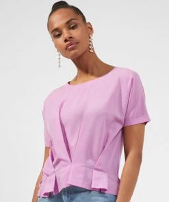 French Connection Augusta Pleat Peplum-Hem Top New In