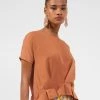 French Connection Augusta Pleat Peplum-Hem Top Tops