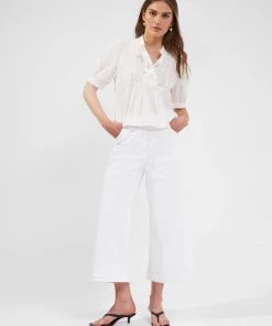 French Connection Alowie Organic Embroidered Cropped Blouse 11 French Connection Alowie Organic Embroidered Cropped Blouse