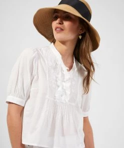 French Connection Alowie Organic Embroidered Cropped Blouse 10 French Connection Alowie Organic Embroidered Cropped Blouse