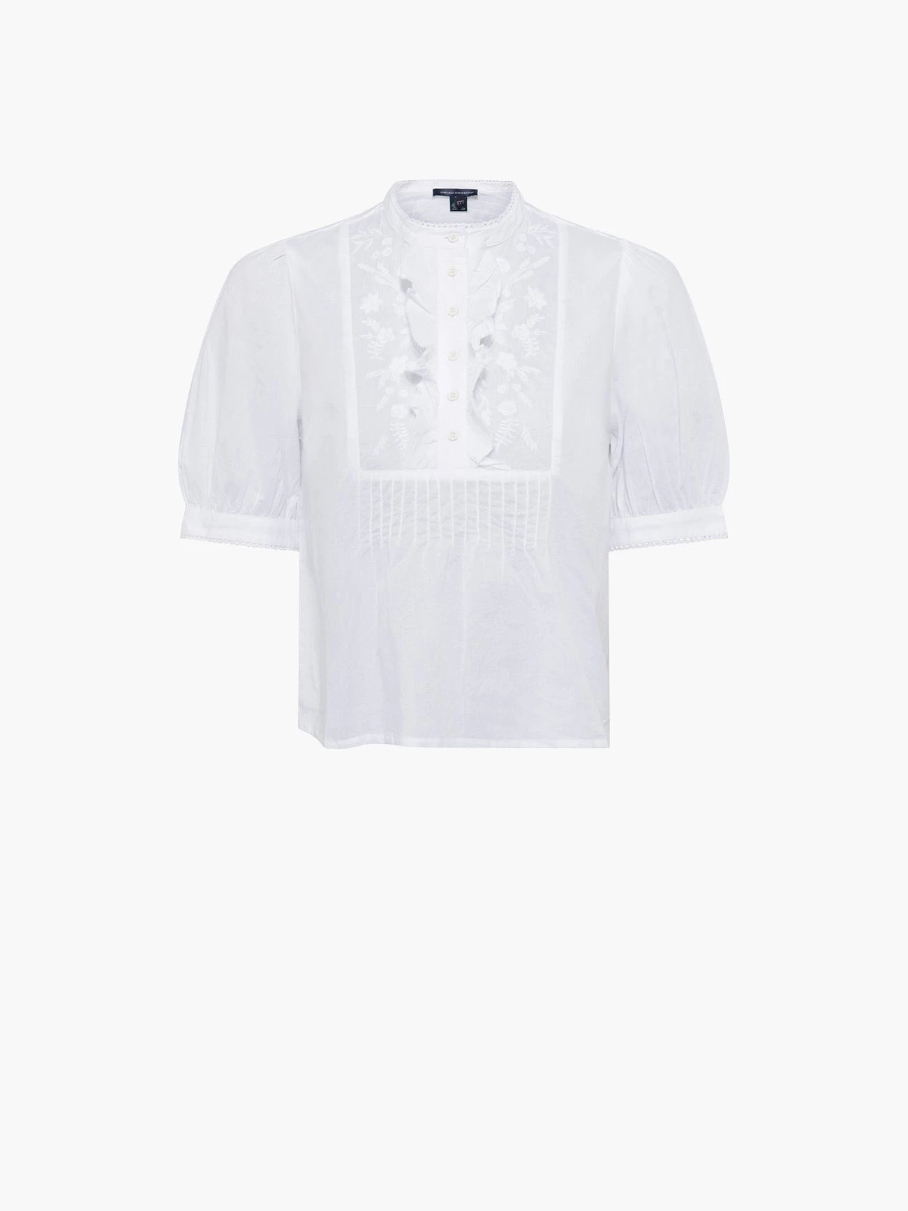 French Connection Alowie Organic Embroidered Cropped Blouse 8 French Connection Alowie Organic Embroidered Cropped Blouse