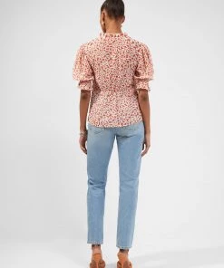 French Connection Helena Recycled Crinkle Georgette Top Sale