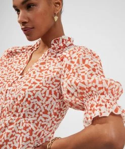 French Connection Helena Recycled Crinkle Georgette Top Sale