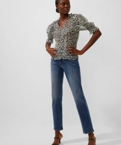French Connection Helena Recycled Crinkle Georgette Top Sale