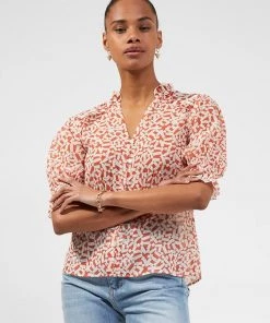 French Connection Helena Recycled Crinkle Georgette Top Sale