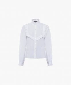 French Connection Zaves Organic Poplin Ruffle Blouse