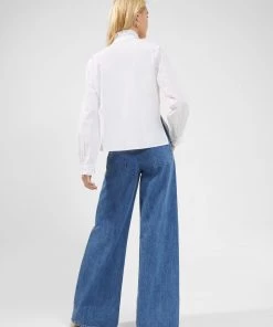 French Connection Zaves Organic Poplin Ruffle Blouse