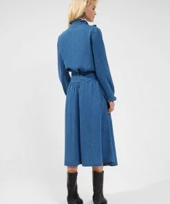 French Connection Zaves Chambray Ruffle Blouse