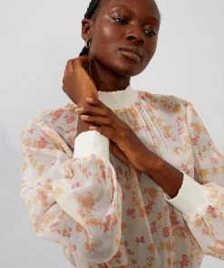 French Connection Diana Recycled Crinkle Long-Sleeved Top