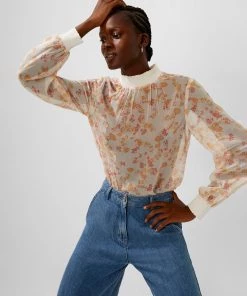 French Connection Diana Recycled Crinkle Long-Sleeved Top