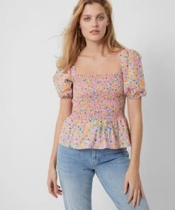 French Connection Sales 2022 47 French Connection Tops Stacie Daisy Smocked Top
