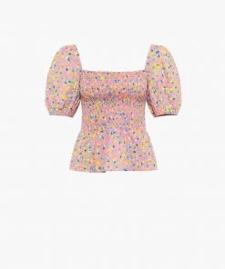 French Connection Tops Stacie Daisy Smocked Top