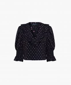 French Connection View All Dylan Ditsy Ruffle-Neck Blouse