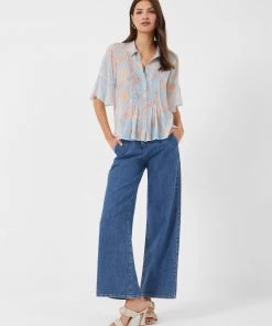 French Connection Diana Crinkle Pintuck Shirt