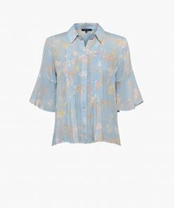 French Connection Diana Crinkle Pintuck Shirt