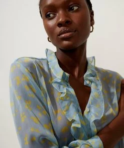 French Connection Bonita Ruffle-Front Shirt Shirts