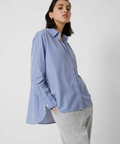 French Connection Thin Stripe Relaxed Popover Shirt Shirts