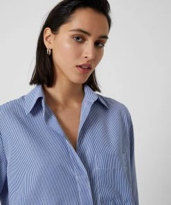 French Connection Thin Stripe Relaxed Popover Shirt Shirts 9 French Connection Thin Stripe Relaxed Popover Shirt Shirts