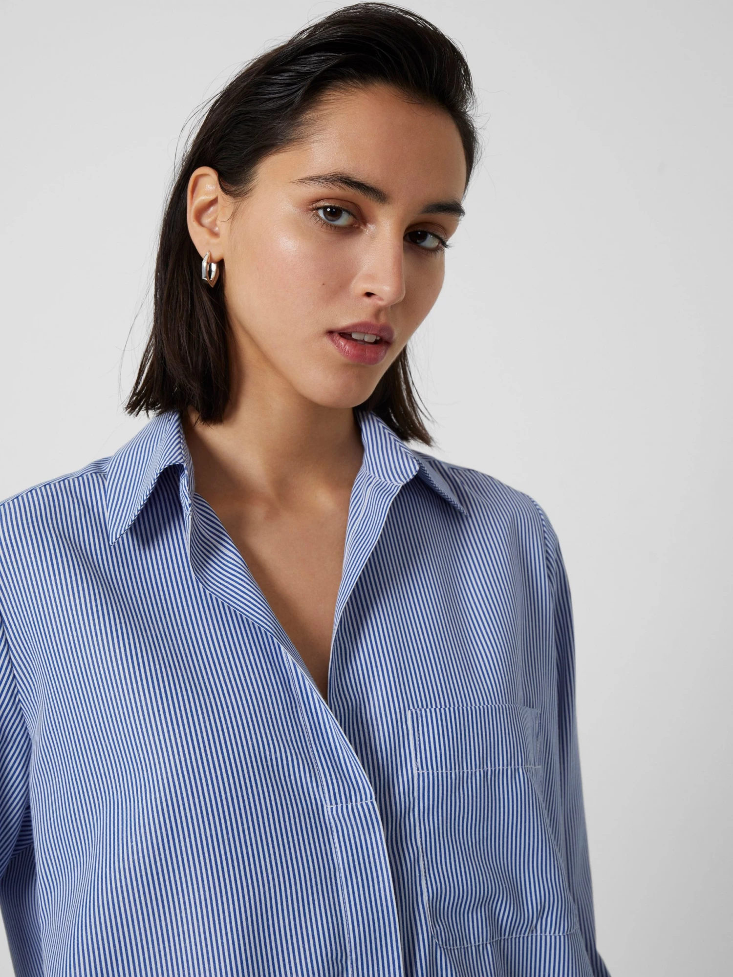 French Connection Thin Stripe Relaxed Popover Shirt Shirts 5 French Connection Thin Stripe Relaxed Popover Shirt Shirts