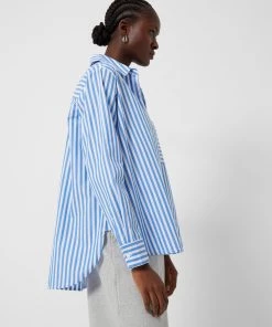 French Connection Thick Stripe Relaxed Popover Shirt 9 French Connection Thick Stripe Relaxed Popover Shirt