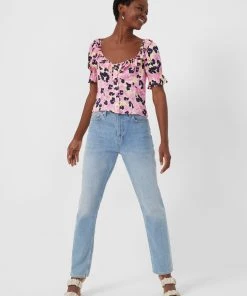 French Connection Cassia Elitan Puff-Sleeve Top Sale