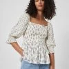 French Connection Doria Smock Balloon-Sleeve Top