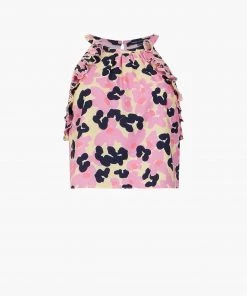 French Connection Cassia Crepe Ruffle Pleat Top Sale