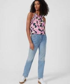 French Connection Cassia Crepe Ruffle Pleat Top Sale