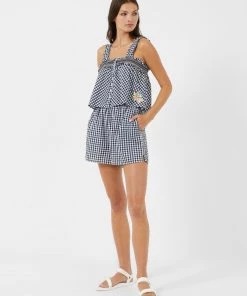 French Connection Adalhia Gingham Smock Top