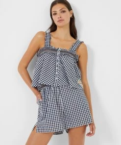 French Connection Adalhia Gingham Smock Top