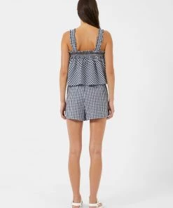 French Connection Adalhia Organic Gingham Smock Shorts New In