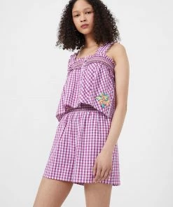 French Connection New In Adalhia Gingham Smock Top